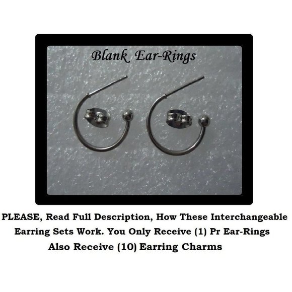 5/$20 Kitty Cat Mouse Interchangeable Charm Earrings-5 Pairs in Set - Picture 3 of 4